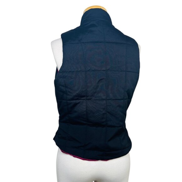 Kenneth Cole Womens Puffer Vest Black & Pink Satin Lined S - Picture 6 of 10